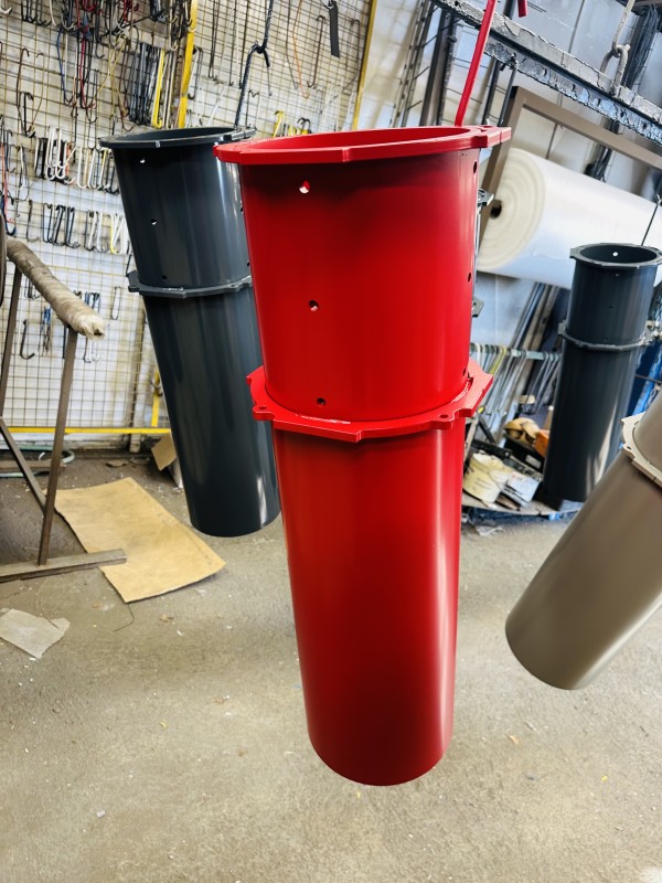 Metalisation et thermolaquage de borne escamotable de RAL et couleurs diverses protection C5 bord de mer