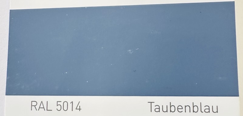 thermolaquage en RAL 5014 mat de garde corps aluminium de toiture