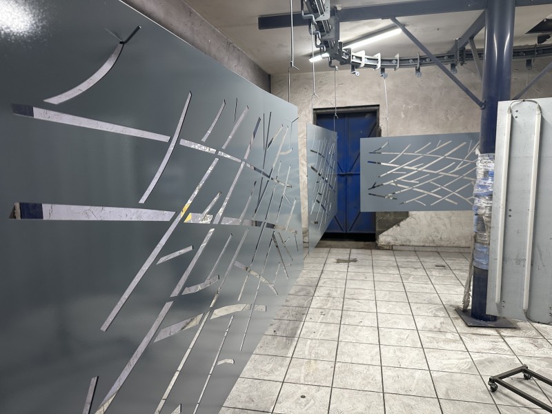 thermolaquage de tôle acier en Ral 7003 ft pour notre client du 13 bouche du Rhône 