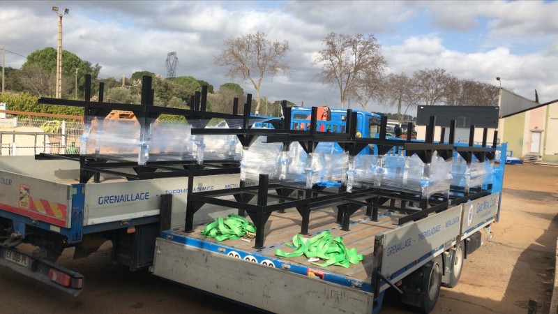 thermo laquage d ouvrages acier en RAL 9005 satin industriel