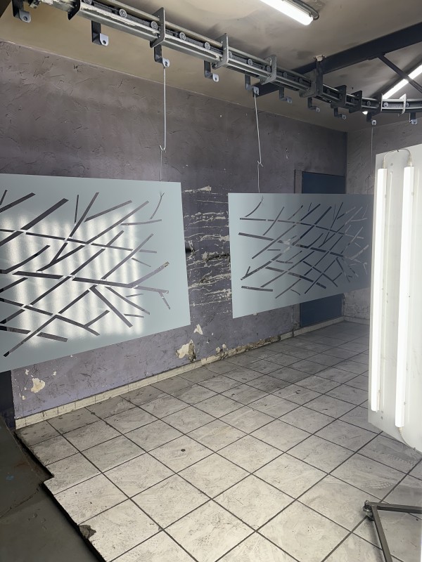 thermolaquage de tôle acier en Ral 7003 ft pour notre client du 13 bouche du Rhône 