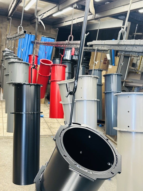 Metalisation et thermolaquage de borne escamotable de RAL et couleurs diverses protection C5 bord de mer